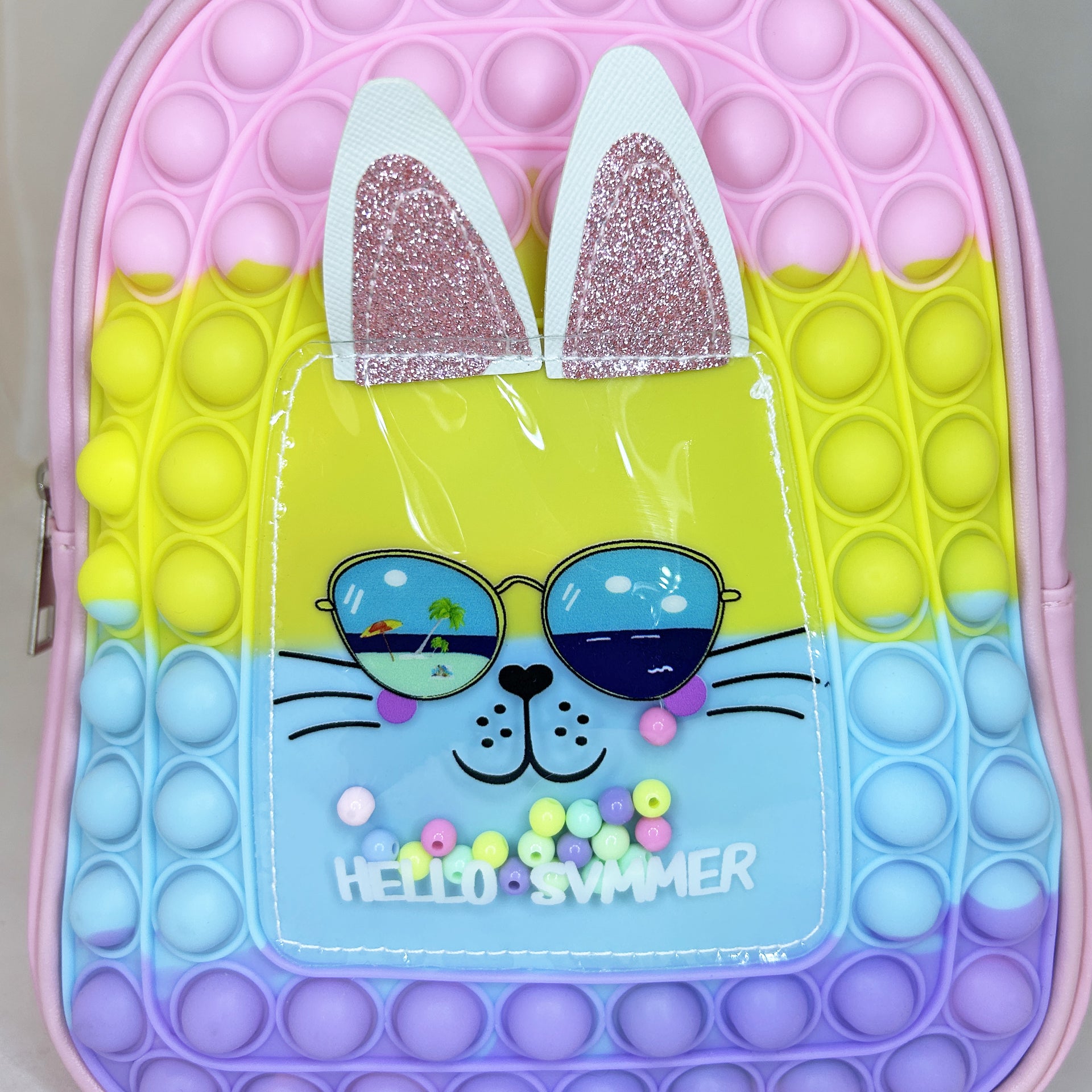 Bunte Ogi Mogi Toys Bunny Umhängetasche mit verspieltem Design, ideal für Mädchen und Frauen, aus leichtem, wasserdichtem Silikonmaterial.